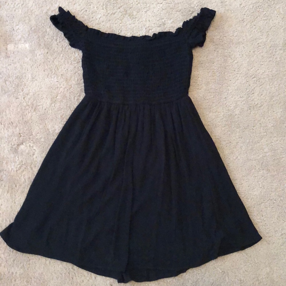 Black off the shoulder mini dress
